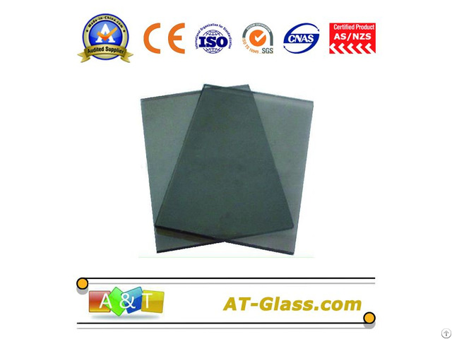 4mm 5mm Dark Grey Reflective Float Coated Building Glass