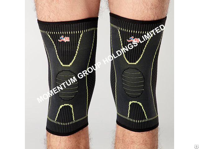 Grey And Green Knitted Knee Support