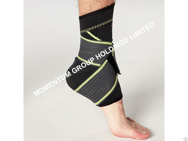 Gray And Green Pressure Knitted Ankle Support