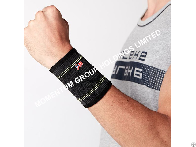 Gray And Green Sport Knitted Wrist Support