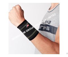 Gray And Green Sport Knitted Wrist Support