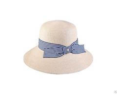 Paper Braid Bucket Hat With Bowknot