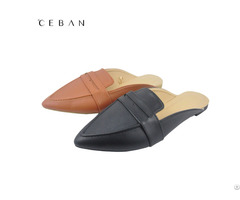 Women Pu Pointed Toe Mules Slippers Pumps