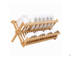 Hot Sale Wooden Collapsible Dish Drying Kitchen Plate Rack Wholesale