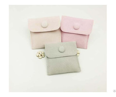 Velvet Jewelry Envelope Bag With Button Closure