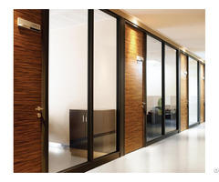 Free Design Stable Glass Wall Partition Aluminium Frame Wood Panel For Modern Office