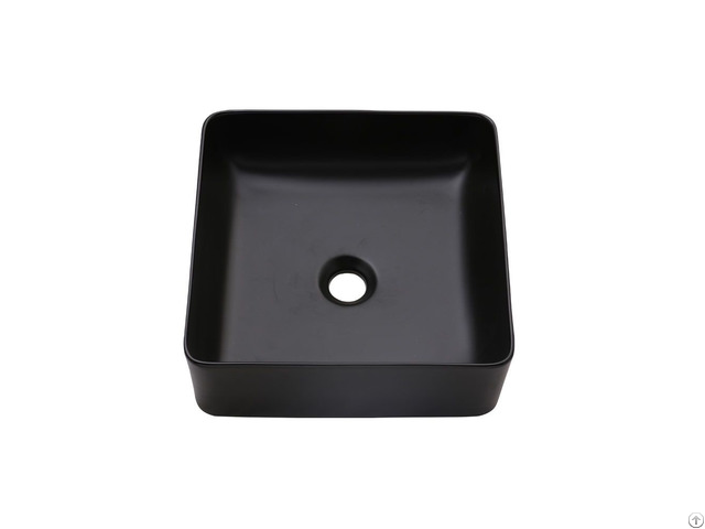 Square Matte Black Ceramic Sink