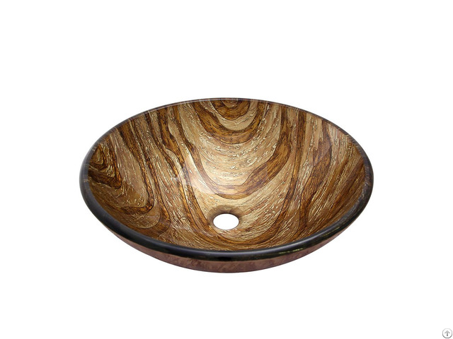 Carve Foil Counter Round Glass Vessel Basin