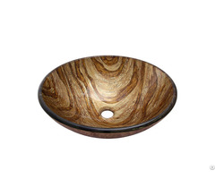 Carve Foil Counter Round Glass Vessel Basin