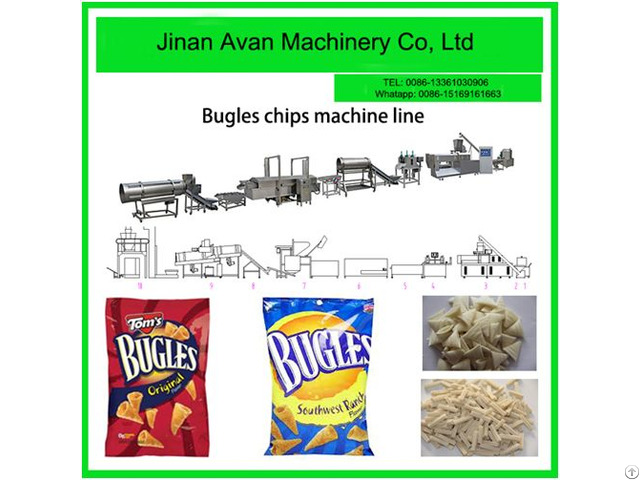 Automatic Fried Corn Bugle Snacks Production Line