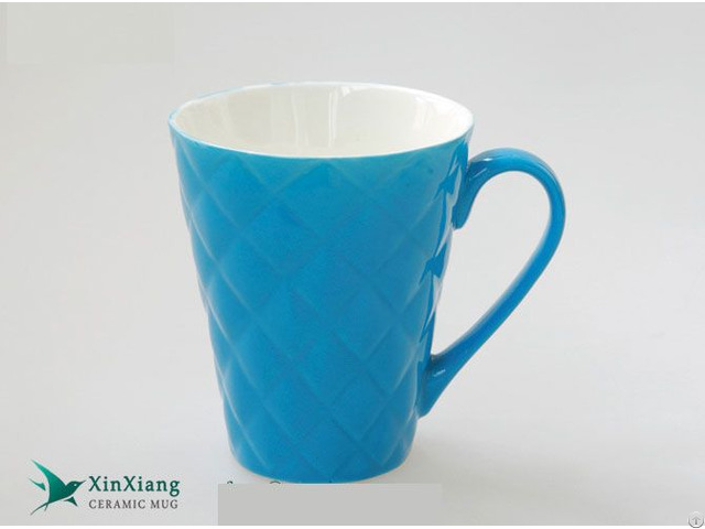 11oz Blue Grain Color Glazed Ceramiccoffee Mugs