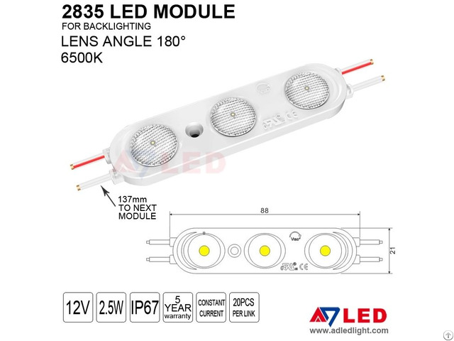 Adled Light New Arrival Ce Rohs Certificated 2 5w 300lm Smd2835 Led Module For Signs