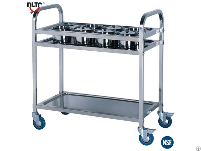 Stainless Steel Knock Down Seasoning Cart With Condiment Containers