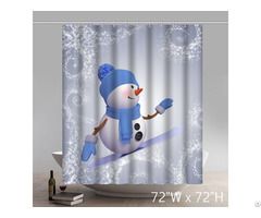 Funny Snowman Waterproof Kitchen Shower Curtains