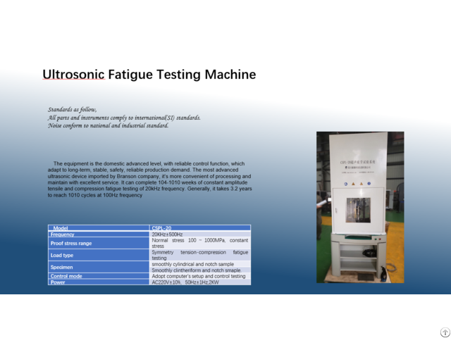 Ultrosonic Fatigue Testing Machine