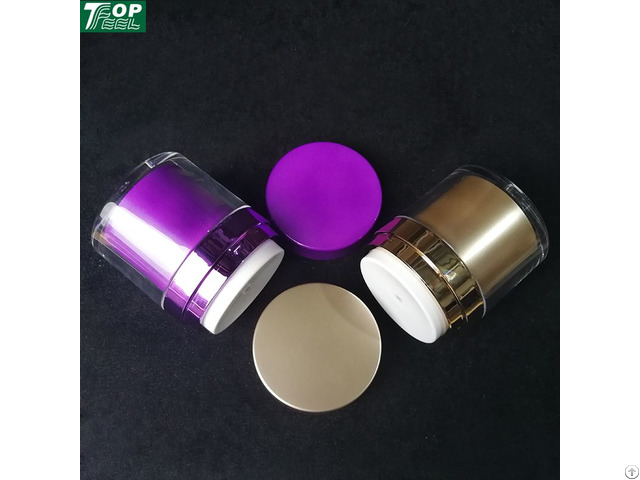 High Quality Double Wall Round Acrylic Cosmetic Cream Jar With White Pump