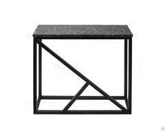 Rectangular Black Granite Table Top With Metal Base