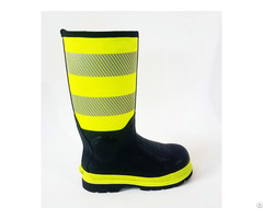 Hi Visibility Safety Boot Handmade Of Natural Rubber Protective Toe Cap Anti Static