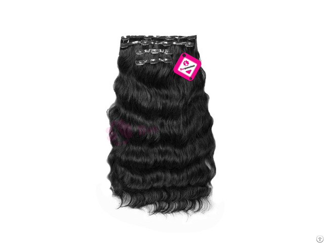 Clip In Body Wavy Hair Black Color