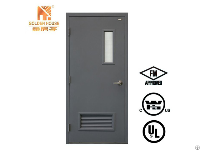 Steel Fire Rated Door With Narrow And Louver