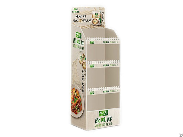 Customized Promotional Corrugated Paper Seasoner Floor Display Stand Dumpbin Standee