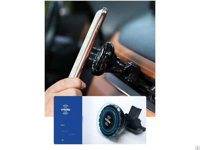 New Car Mount Vacuum Sucker Wireless Charger 360 Rotate Qi Charging Phone Holder