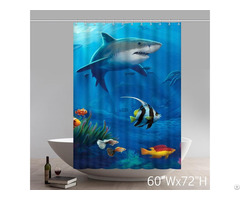 Beautiful Underwater World Great White Shark Shower Curtain