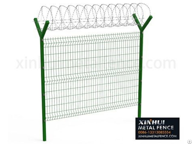 3d Panel Fence With Y Post Barb Razor On Top