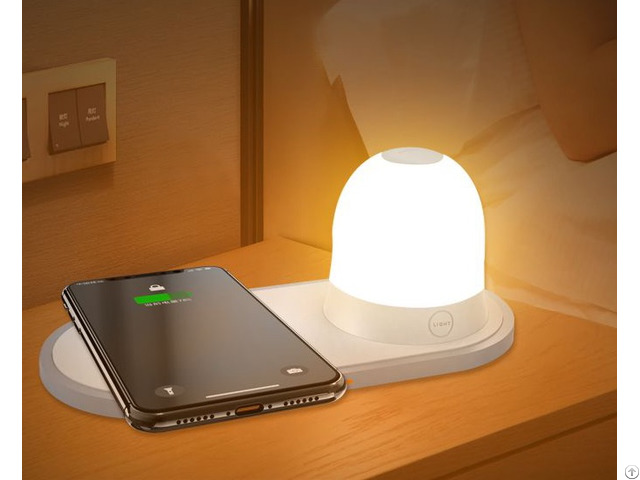 Qi Fast Wireless Charger Bedside Night Light Charging Lamp