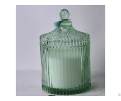 Luxury Scented Green Glass Candles Jar With Lid For Wedding
