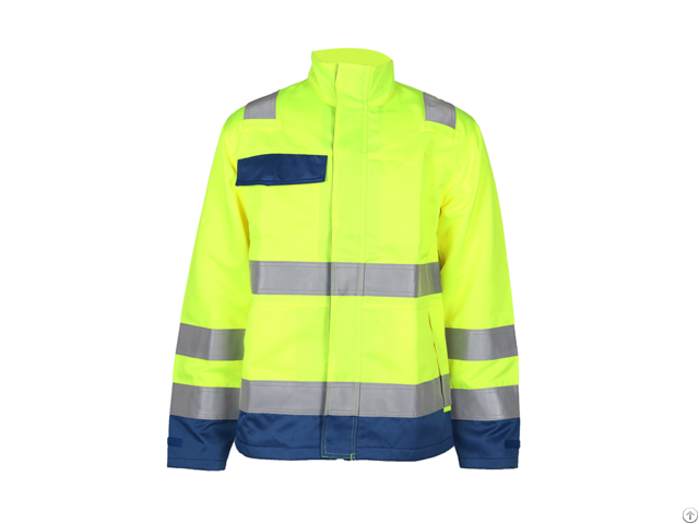 Blue Fire Proof Winter Construction Reflective Safety Jacket