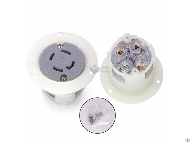 Nemal14 30 American Female Locking Flanged Outlet Power Receptacle 30a 125 250v Bl1430fo