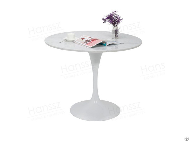 Elegant Natural Italian White Marble Dining Table