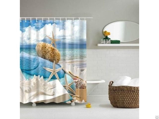 Beach Baker White Shower Curtain
