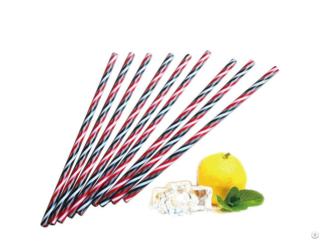 Reusable Plastic Candy Striped Straws