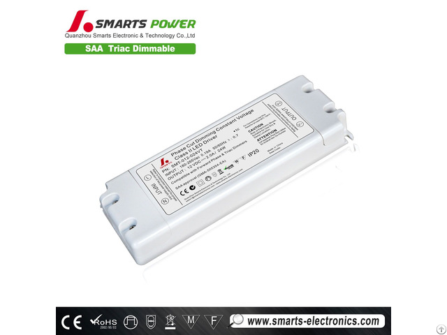 Saa 12 Volt 24v Constant Voltage Dimmable Led Driver Triac 12v 2a Power Supply 24w