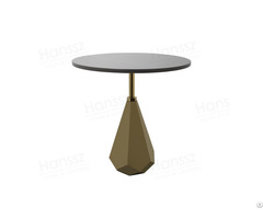 Modern Concrete Grey Quartz Table With Gold Metal