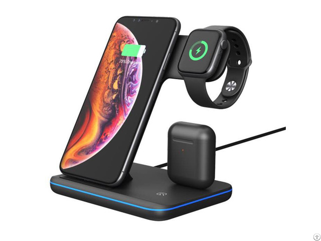 10w 15w Phone Charging Station Fast Qi Stand For Iphone Apple Watch And Airpods