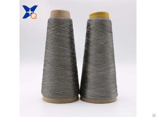 Grey Nm11 2plies 100 Percent Stainless Steel Staple Fiber Ring Spun Yarn For Glass Mould Xt11817