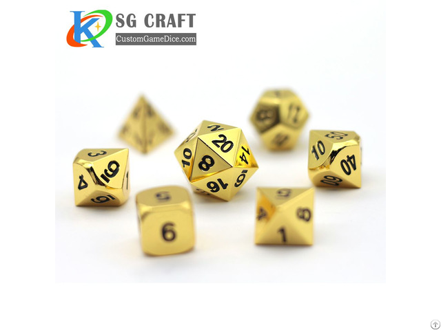 High Quality Custom Gold Metal Dice Set