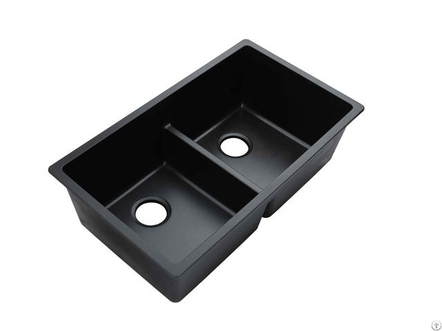 Black Double Kitchen Undermount Granite Sink