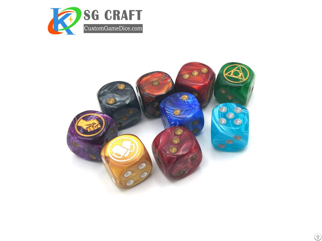 Custom Pattern Plastic Dice Set