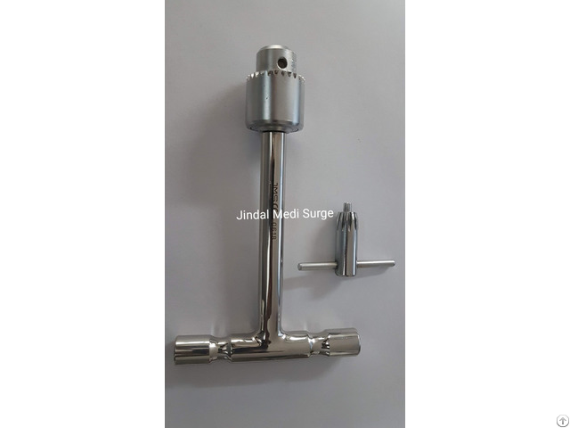 Steinmann Pin Introducer With Chuck And Key Orthopedic Instrument