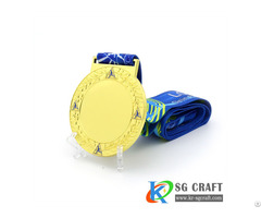 Factory Customized Enamel Metal Sports Medal With Custom Ribbon