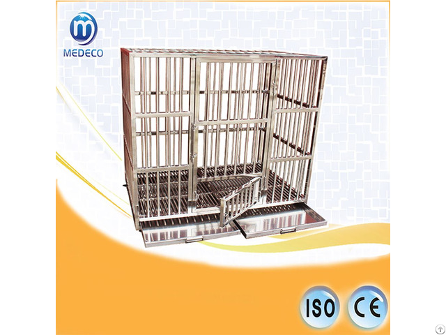 Veterinary Hospital Clinic Use Medical Stainless Steel Square Tube Pet Cage