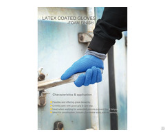 Latex Foaming Breathable Wear Dipping Wrinkle Industrial Protective Gloves