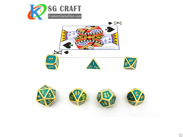 One Color Enamel Metal Dice Set