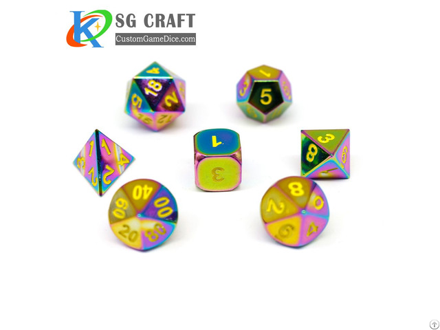 Rainbow Metal Dice Set