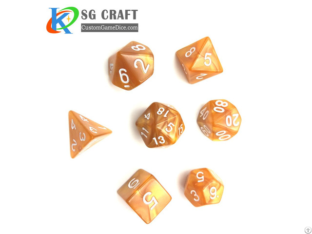 New Design Printed Colored Dices Rpg Dnd Polyhedral Shape Custom Dice For Game