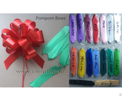 Plain Pompom Pull Bows For Basket Wrapping